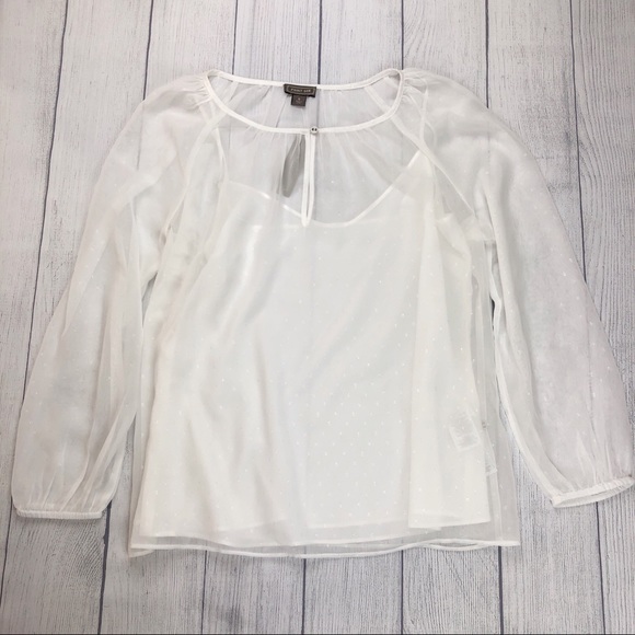 J. Crew Tops - J. Crew Point Sur Chiffon Metallic Pin Dot Blouse